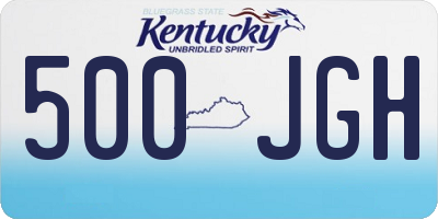 KY license plate 500JGH