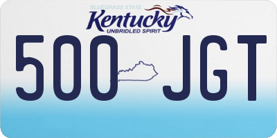 KY license plate 500JGT