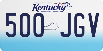 KY license plate 500JGV
