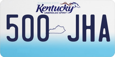 KY license plate 500JHA
