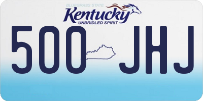 KY license plate 500JHJ