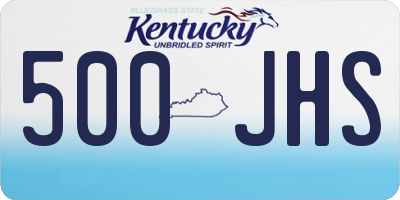 KY license plate 500JHS