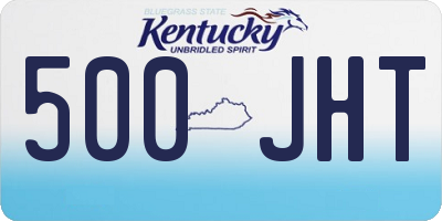 KY license plate 500JHT