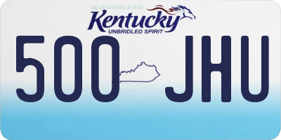 KY license plate 500JHU