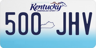 KY license plate 500JHV