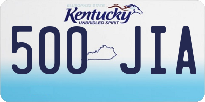 KY license plate 500JIA