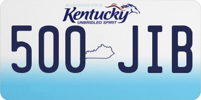 KY license plate 500JIB