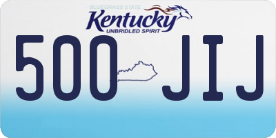 KY license plate 500JIJ
