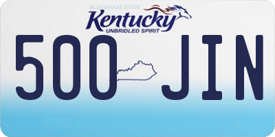 KY license plate 500JIN