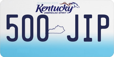 KY license plate 500JIP