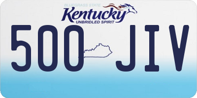 KY license plate 500JIV