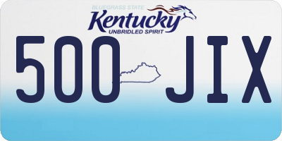 KY license plate 500JIX