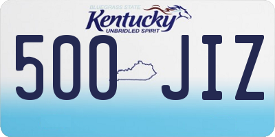 KY license plate 500JIZ