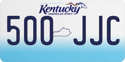 KY license plate 500JJC