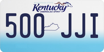 KY license plate 500JJI