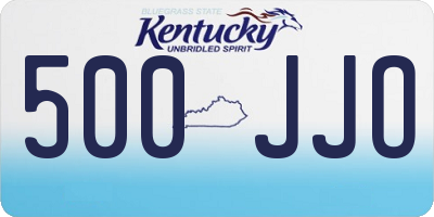 KY license plate 500JJO