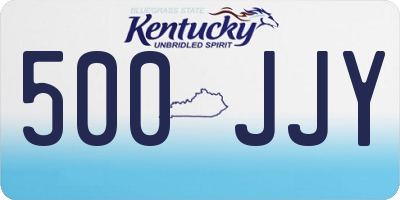 KY license plate 500JJY