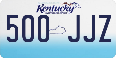 KY license plate 500JJZ