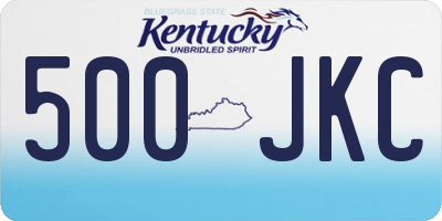 KY license plate 500JKC
