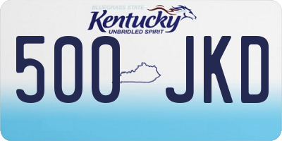 KY license plate 500JKD