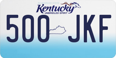 KY license plate 500JKF