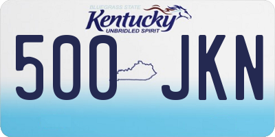 KY license plate 500JKN