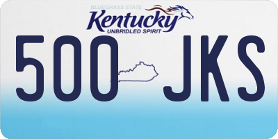 KY license plate 500JKS