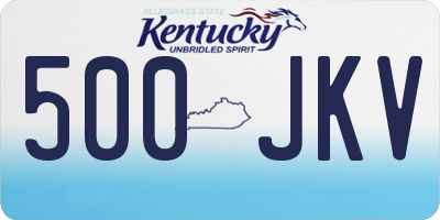 KY license plate 500JKV