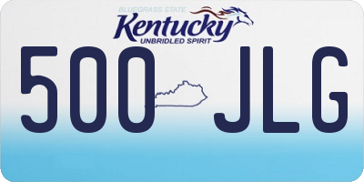 KY license plate 500JLG