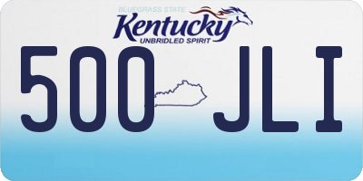 KY license plate 500JLI