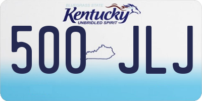 KY license plate 500JLJ