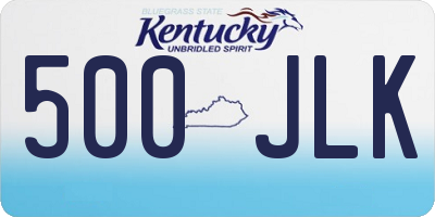 KY license plate 500JLK