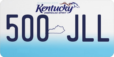 KY license plate 500JLL