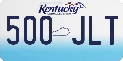 KY license plate 500JLT