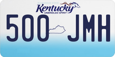 KY license plate 500JMH