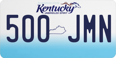KY license plate 500JMN
