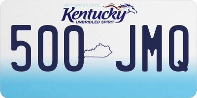 KY license plate 500JMQ