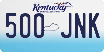 KY license plate 500JNK