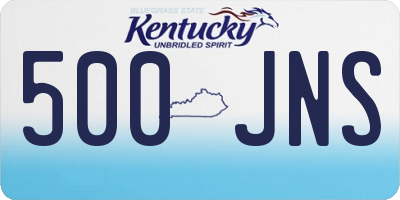 KY license plate 500JNS