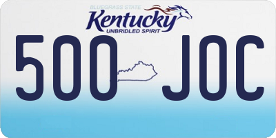 KY license plate 500JOC
