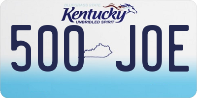 KY license plate 500JOE