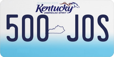 KY license plate 500JOS