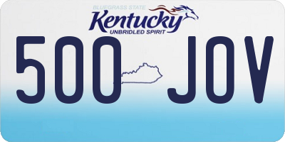 KY license plate 500JOV