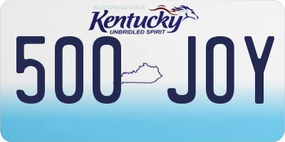 KY license plate 500JOY