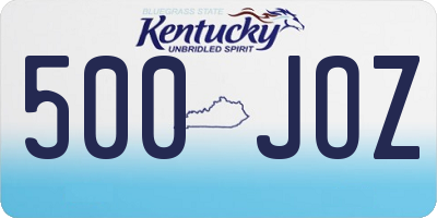 KY license plate 500JOZ
