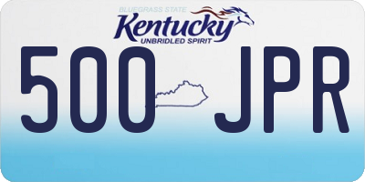 KY license plate 500JPR