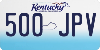 KY license plate 500JPV