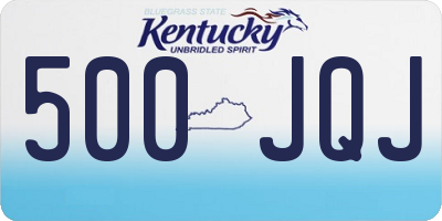 KY license plate 500JQJ