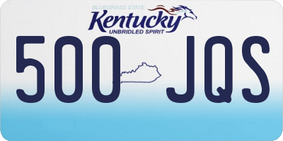 KY license plate 500JQS