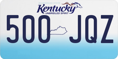 KY license plate 500JQZ